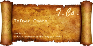 Tefner Csaba névjegykártya