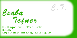 csaba tefner business card